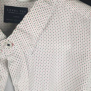 Level Ten Causal Multi-Color Dot Button-Up Shirt